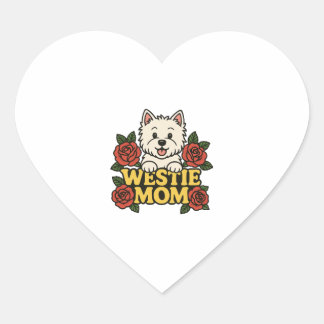 Westie Mom Hart Sticker