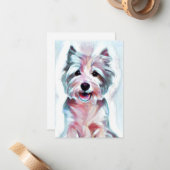 Westie Note Cards Notitiekaartje (Voorkant / Achterkant in situ)