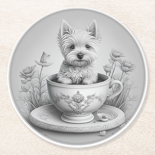Westie onderzetter - Wes-tea (Voorkant)