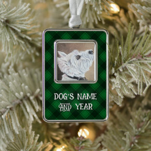 Westie Opzoeken Profiel B Verzilverd Kader Ornament