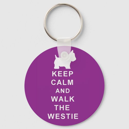 Westie paarse kerstcadeau sleutelhanger (Voorkant)