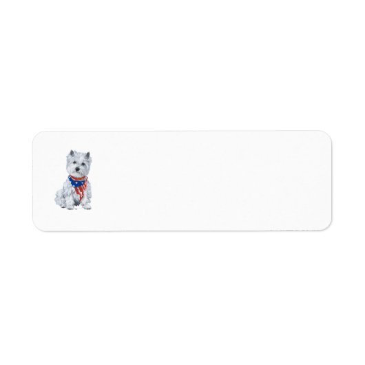 Westie Patriotic Return Address Label (Voorkant)