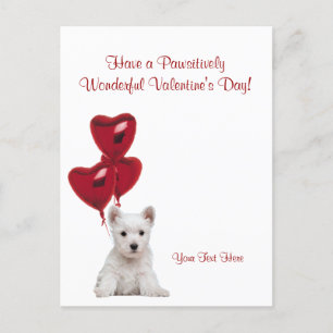 Westie Pawsitively Wonderful Valentijnsdag Wishes Feestdagenkaart