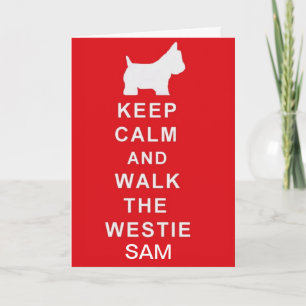 WESTIE PERSONALIZED Keep Calm walk-verjaardagskaar Kaart