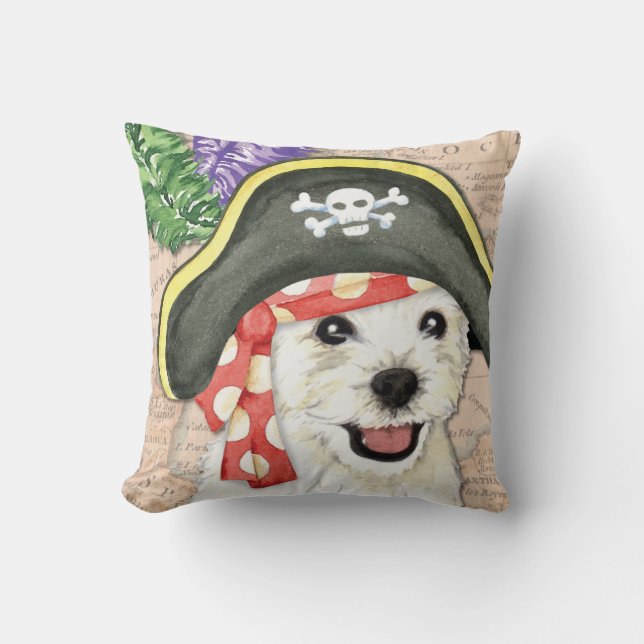 Westie Pirate Kussen (Voorkant)