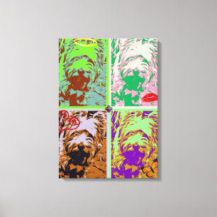 Westie Pop Kunst op Uitgerekt Canvas Afdruk
