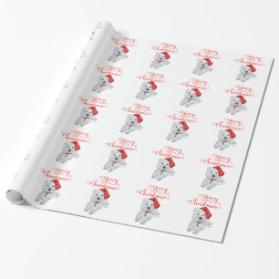 Westie Prettig Kerstfeest Cadeaupapier