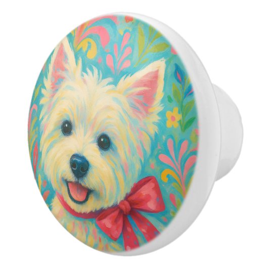 Westie Pull Knobs Keramische Knop (Rechts)