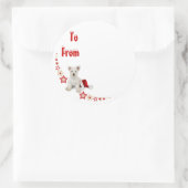 Westie Pup Noël Sticky Étiquette (Sac)