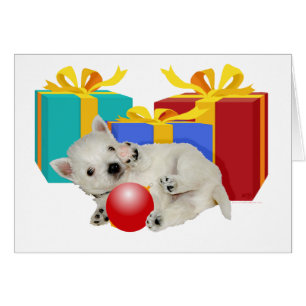 Westie Puppy Christmas Playtime