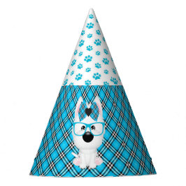 Westie Puppy Dogs Blue Aqua Birthday Party Petten Feesthoedjes