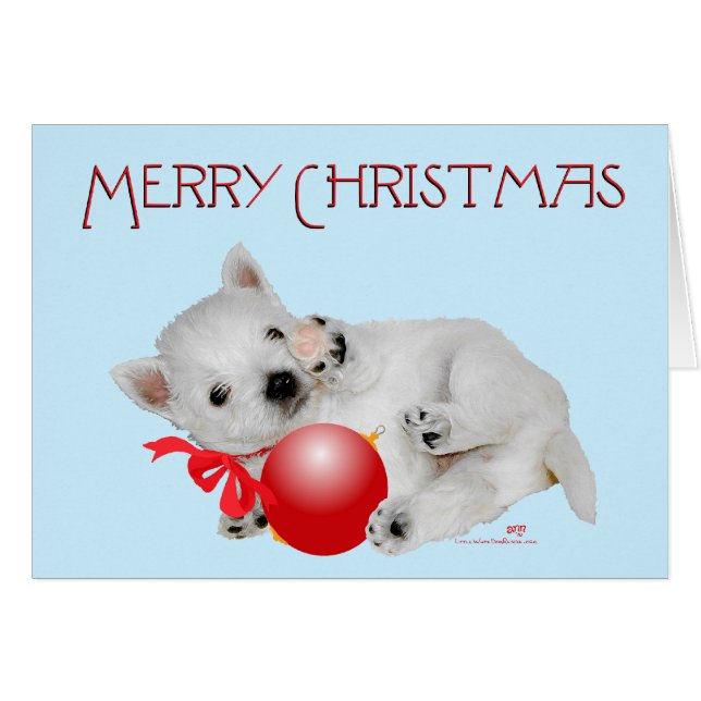 Westie Puppy Kerstmis (Voorkant Horizontaal)