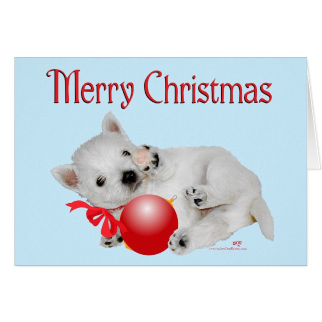 Westie Puppy Kerstmis (Voorkant Horizontaal)
