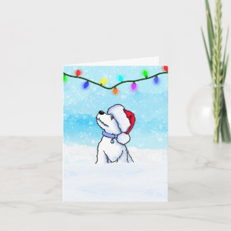Westie Puppy Kerstmis Kaart