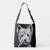 Westie Puppy Portret Crossbody Tas (Achterkant)