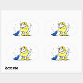 Westie Rainy Day Ovale Sticker (Vel)