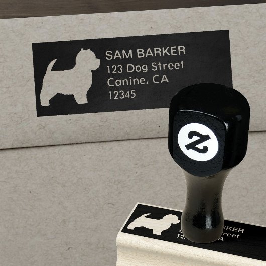 Westie Return Address West Highland White Rubberstempel