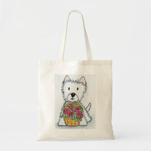 Westie rozen Kerstvriendinnetje, etc. Tote Bag