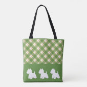 Westie Sac fourre-tout vert Plaid (Dos)