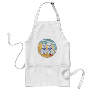 Westie Sailor Twins op het Strand Standaard Schort