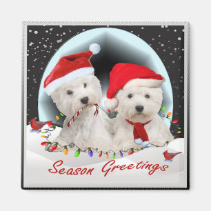 Westie Santa Pals Magneet