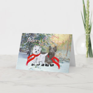 Westie Scottie Kerstmis Feestdagen Kaart