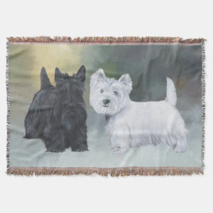 Westie Scottie Wintertijd Deken