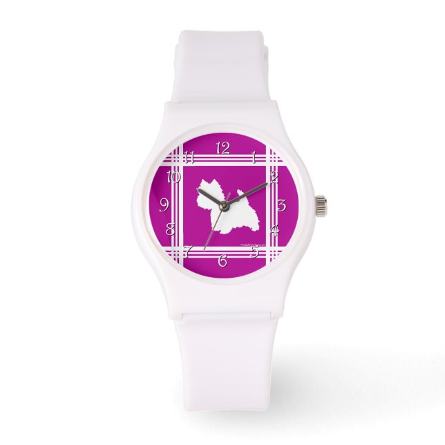 Westie Silhouet Horloge (Voorkant)