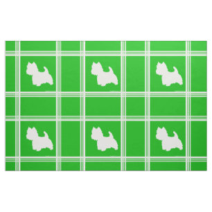 Westie Silhouet op Groen Stof