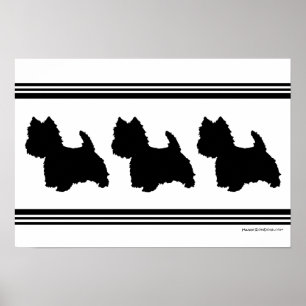 Westie Silhouet Poster