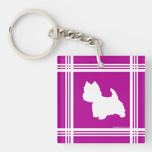 Westie Silhouet Sleutelhanger (Voorkant)