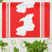 Westie Silhouette op Red Theedoek (Gevouwen)