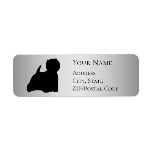 Westie Silhouette Return Address Etiket