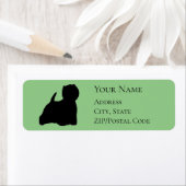 Westie Silhouette Return Address Etiket (Insitu)