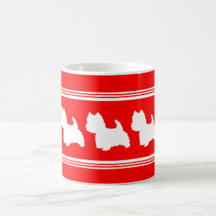 Westie Silhouette Rood Koffiemok