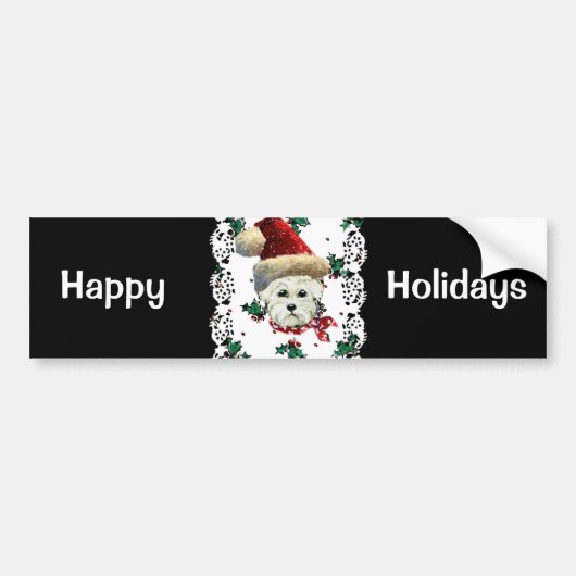Westie Sinterklaas Bumpersticker (Voorkant)