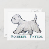 Westie Squirrel Patrol Briefkaart (Voorkant / Achterkant)