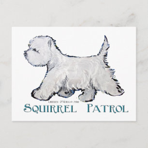 Westie Squirrel Patrol Briefkaart