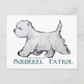 Westie Squirrel Patrol Briefkaart