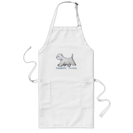 Westie Squirrel Patrol Lang Schort (Voorkant)