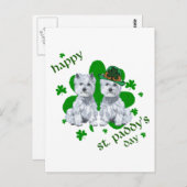 Westie St Patricks Day Briefkaart (Voorkant / Achterkant)