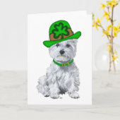 Westie St Patricks Day Kaart (Gele Bloem)