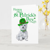 Westie St Patricks Day Kaart (Gele Bloem)