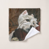 Westie sur canapé (Gant de toilette)