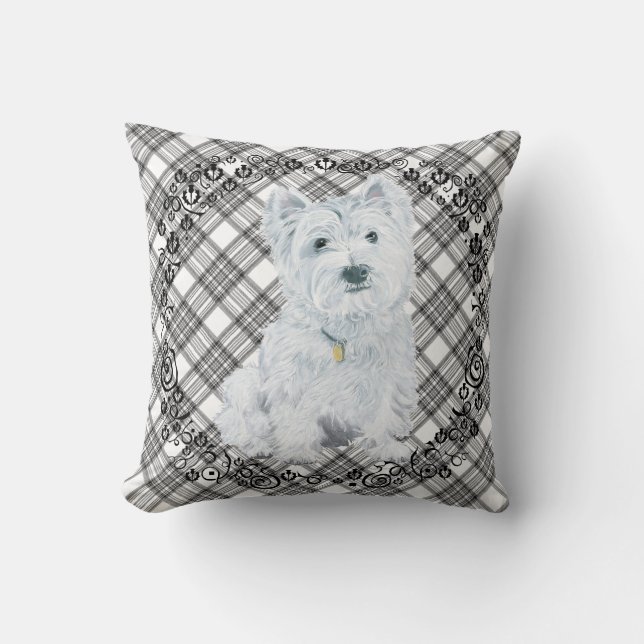 Westie sur COUSSIN Tartan (Recto)
