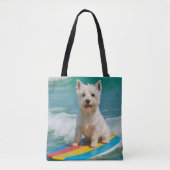 Westie Surfing Beach Sac fourre-tout (Devant)