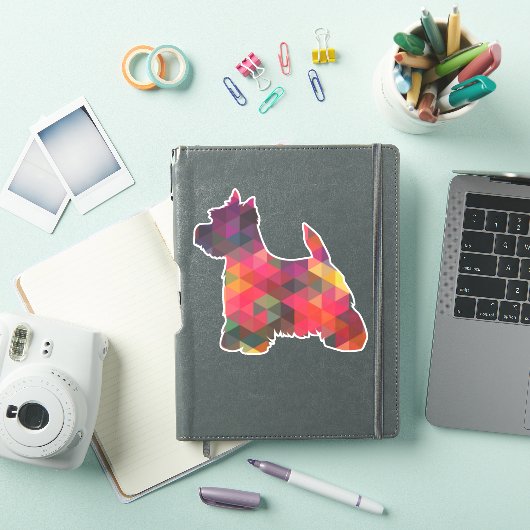 Westie Terrier Geometric Pattern Silhouette Sticker (iPad Cover)