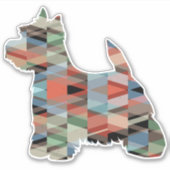 Westie Terrier Geometric Pattern Silhouette Sticker (Voorkant)