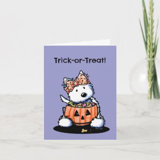 Westie Terrier hond Halloween kaart