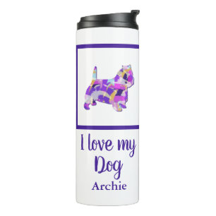 Westie Terrier Hondensilhouet Leuke Paarse PY&B Thermosbeker